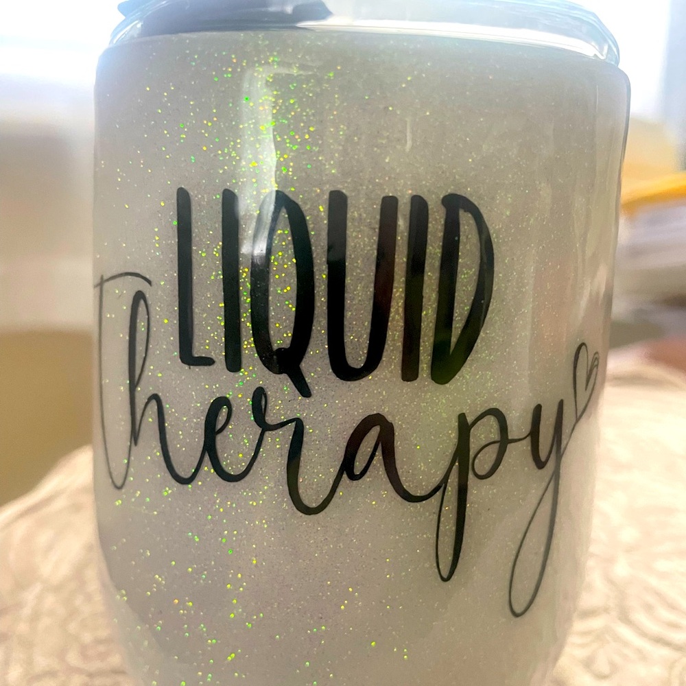 Liquid Therapy Brand new sparkly cup with straw 🥤 so cute!!!